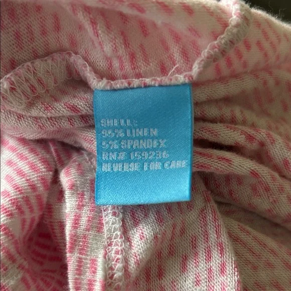 J. McLaughlin Brynn  Linen Blend Space Dye Pink Button-Up Top size L - Picture 6 of 6